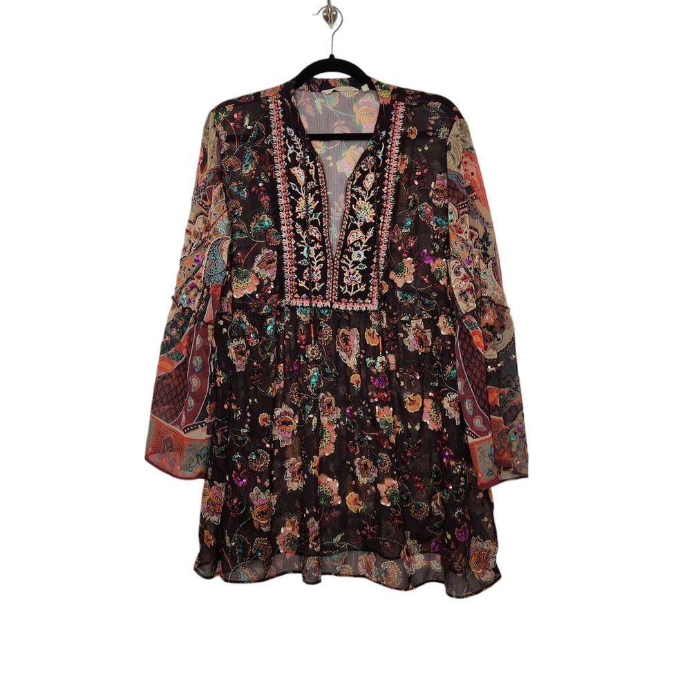 Soft Surroundings Boho Beaded Sequence Embroidere… - image 1